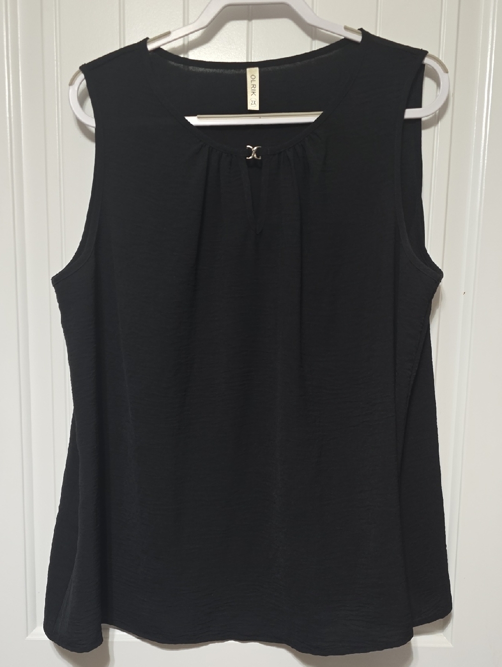 Women's Black Sleeveless Tank with Decorative Hardware